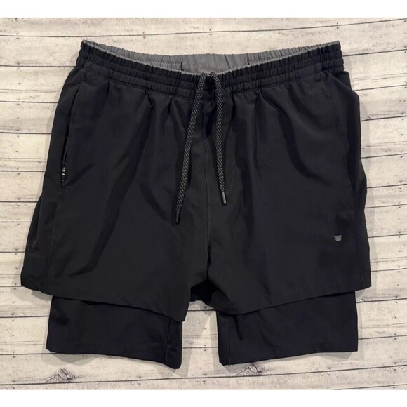 MACK WELDON Mens Stratus Compression Lined Short XL Black Zip Pockets 7” Inseam - Picture 3 of 16